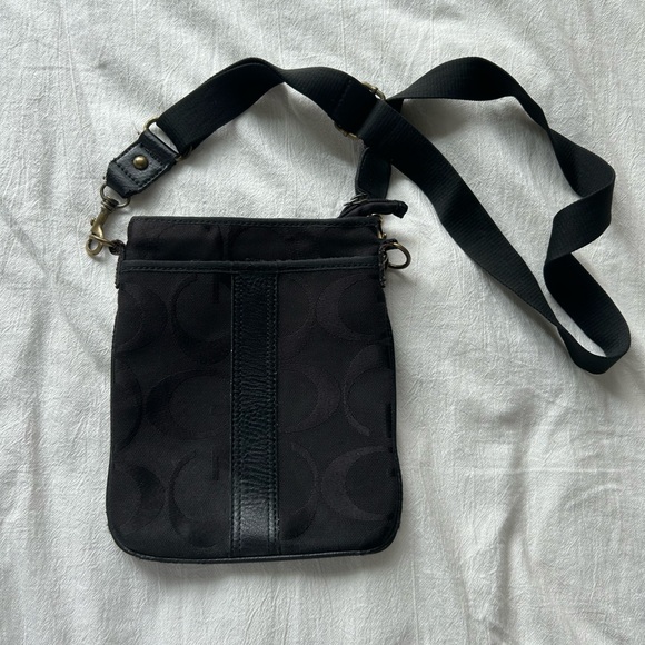 Black Monogrammed Satchel/Cross body bag - Picture 1 of 1